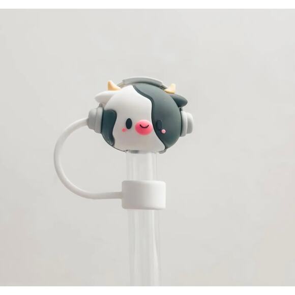 Black and White Cow Straw Cover - Picture 1 of 1